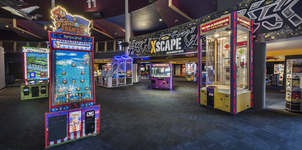 Photo of games in an arcade